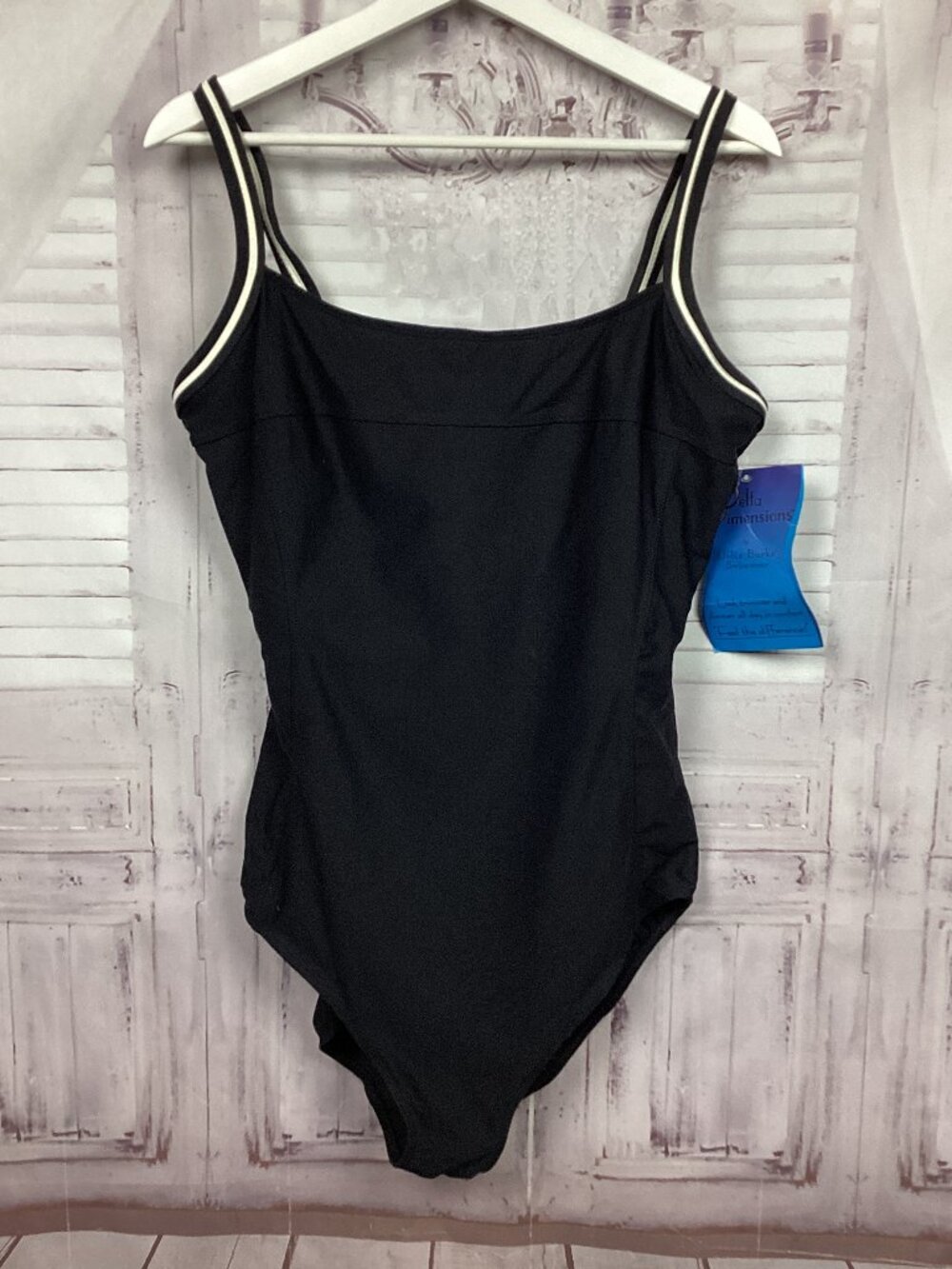 Delta Burke Swimsuit Black Vintage 20W